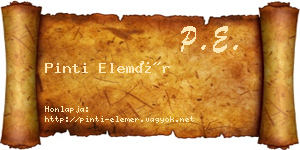 Pinti Elemér névjegykártya
