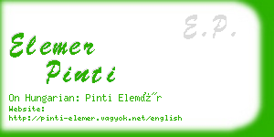 elemer pinti business card
